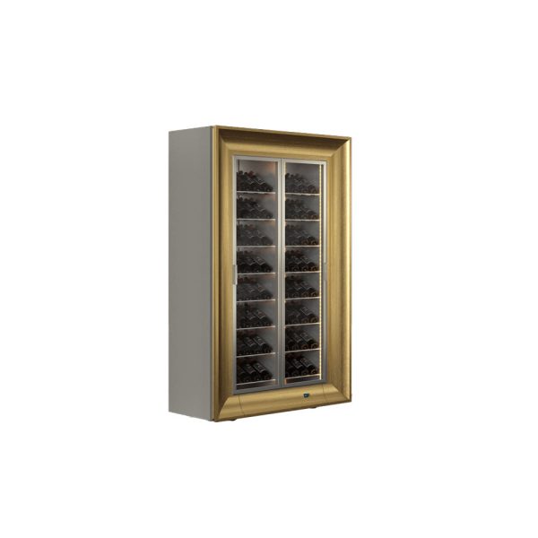 Wine Refrigeration - Della Marta - MOD Gold Coated Shaped Frame with Satin-Finish Steel Side Panel